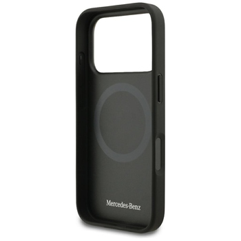 Original Case MERCEDES Leather Laurel Leaves MagSafe for Iphone 17 Pro black