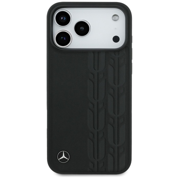 Original Case MERCEDES Leather Laurel Leaves MagSafe for Iphone 17 Pro Max black