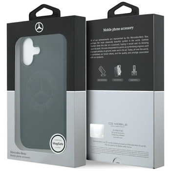 Original Case MERCEDES Leather Vintage Logo MagSafe for Iphone 17 black