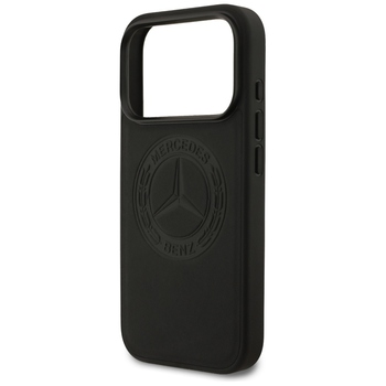 Original Case MERCEDES Leather Vintage Logo MagSafe for Iphone 17 Pro black