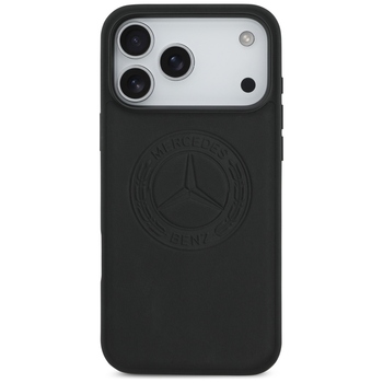 Original Case MERCEDES Leather Vintage Logo MagSafe for Iphone 17 Pro Max black
