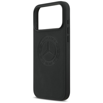 Original Case MERCEDES Leather Vintage Logo MagSafe for Iphone 17 Pro Max black