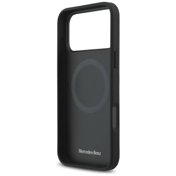 Original Case MERCEDES Leather Vintage Logo MagSafe for Iphone 17 Pro Max black