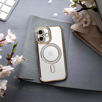 Bling Magsafe Case do Iphone 17 złoty