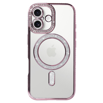 Bling Magsafe Case do Iphone 17 różowy