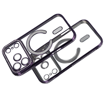 Bling Magsafe Case do Iphone 17 Pro fioletowy