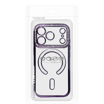 Bling Magsafe Case do Iphone 17 Pro fioletowy