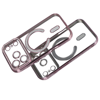 Bling Magsafe Case do Iphone 17 Pro Max różowy