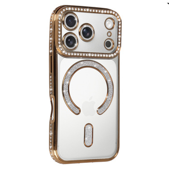 Bling Magsafe Case do Iphone 17 Pro Max złoty