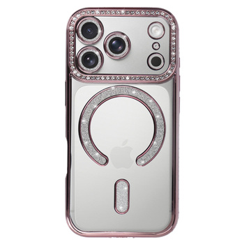 Bling Magsafe Case do Iphone 17 Pro różowy