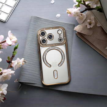 Bling Magsafe Case for Iphone 17 Pro gold
