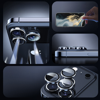 Rock Tempered glass Pure Series Camera Lens on camera for Iphone 17 Pro/17 Pro Max (lens 3 pieces) grey