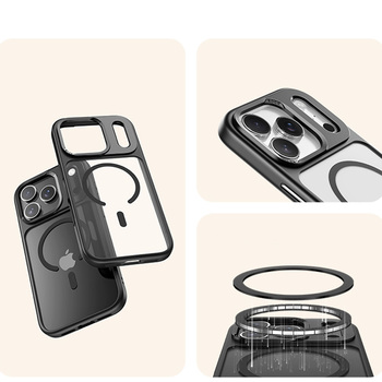 Rock Etui Guard Lens Protection Series Magnetic do Iphone 17 przezroczysto-czarne