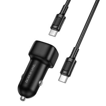 Borofone Car charger BZ34A Cloud - Type C - PD 20W with Type C to Type C black