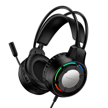 Borofone Headphones BO112 Wave gaming with microphone black