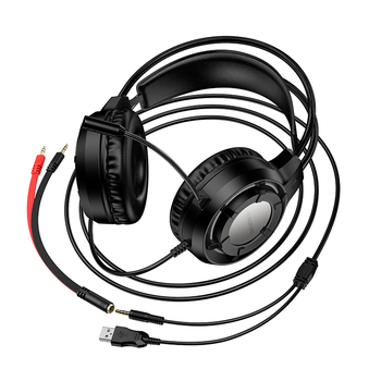 Borofone Headphones BO112 Wave gaming with microphone black