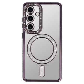 Bling Magsafe Case do Samsung Galaxy S25 FE fioletowy