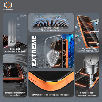 Hartowane szkło Tel Protect 10X HD DLC Diamond Coating do Iphone 17 Pro Max