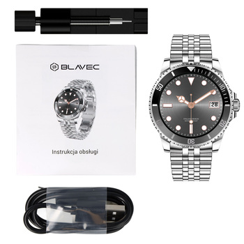 Blavec Smartwatch M-02 Business AMOLED Full Touch Voice Call (SWM02-S) silver