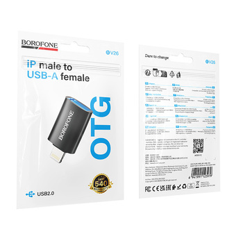 Borofone Adapter BV26 - USB to Lightning - black