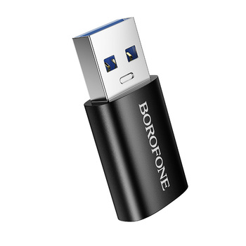 Borofone Adapter BV26B - USB na Typ C - czarny