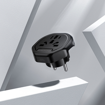 Borofone Adapter sieciowy ładowarki BAC15 - USA, UK, EU, AU czarny