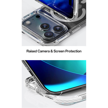 Rock Etui Crystal Clear Magnetic Series do Iphone 17 przezroczysto-czarne