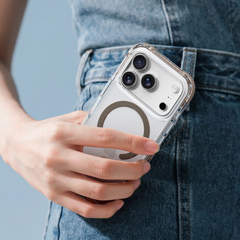 Rock Etui Crystal Clear Magnetic Series do Iphone 17 Pro przezroczysto-czarne