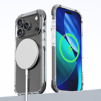 Rock Etui Crystal Clear Magnetic Series do Iphone 17 Pro Max przezroczysto-czarne