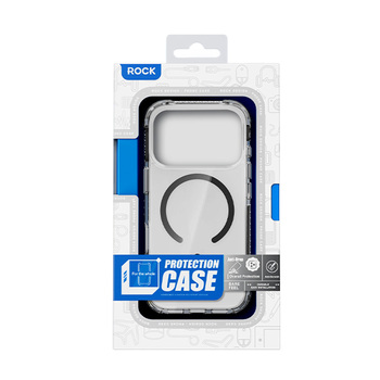 Rock Etui Crystal Clear Magnetic Series do Iphone 17 Pro Max przezroczysto-czarne
