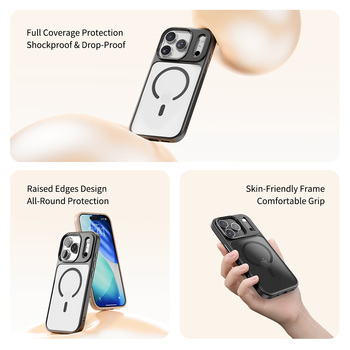 Rock Etui Guard Lens Protection Series Magnetic do Iphone 17 Pro Max przezroczysto-czarne