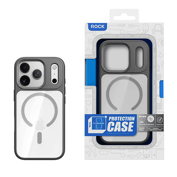 Rock Etui Guard Lens Protection Series Magnetic do Iphone 17 Pro Max przezroczysto-czarne