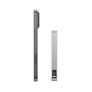 Blavec Power Bank 10000mAh BJ-05 Ultra Fast 16mm - Typ C - Qi2.2 25W + PD 45W magnetyczny indukcyjny Magsafe 2 w 1 (PBBJ05-QI22MC10W) biały aluminium