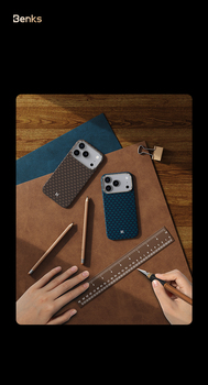 Benks Etui Magnetic Armor Air Armor Grid Kevlar Metal Frame 600D (A067) do Iphone 17 złote