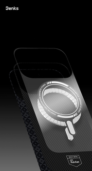 Benks Magnetic Armor Air Armor Grid Kevlar Case Metal Frame 600D (B070) for Iphone 17 Pro Max black