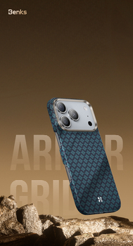 Benks Magnetic Armor Air Armor Grid Kevlar Case Metal Frame 600D (0069) for Iphone 17 Pro orange