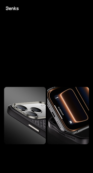 Benks Magnetic Armor Pro Armor Grid Kevlar Case Metal Frame 600D (Y069) for Iphone 17 Pro black