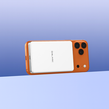 Blavec Power Bank 10000mAh BJ-05 Ultra Fast 16mm - Typ C - Qi2.2 25W + PD 45W magnetyczny indukcyjny Magsafe 2 w 1 (PBBJ05-QI22MC10W) biały aluminium
