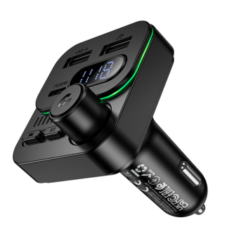 Borofone Transmiter FM BC61 Ocean MP3, Bluetooth - 2xUSB + Typ C - PD 45W czarny