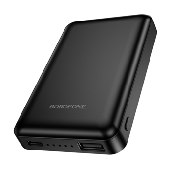 Borofone Power Bank 5000mAh BJ82 Dawn - USB - magnetyczny z ładowaniem indukcyjnym czarny