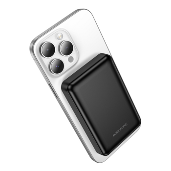 Borofone Power Bank 5000mAh BJ82 Dawn - USB - magnetyczny z ładowaniem indukcyjnym czarny
