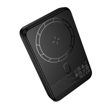 Borofone Power Bank 10000mAh BJ82A Dawn - USB + Typ C - PD 20W magnetyczny z ładowaniem indukcyjnym czarny