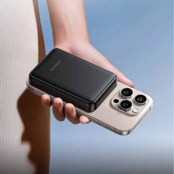 Borofone Power Bank 10000mAh BJ82A Dawn - USB + Typ C - PD 20W magnetyczny z ładowaniem indukcyjnym czarny