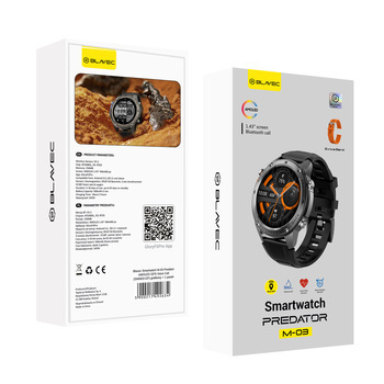 Blavec Smartwatch M-03 Predator AMOLED GPS Voice Call (SWM03-GP) grafitowy + 1 pasek
