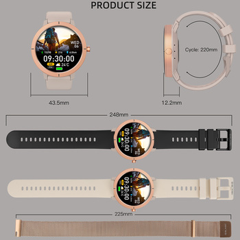 Blavec Smartwatch W-20 Solea HD AMOLED GPS Voice Call (SWW20-RG) różowe złoto + 2 paski