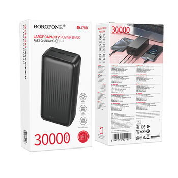 Borofone Power Bank 30000mAh BJ78B Clever - 2xUSB - czarny