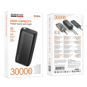 Borofone Power Bank 30000mAh BJ86A Victoria - 2xUSB - black