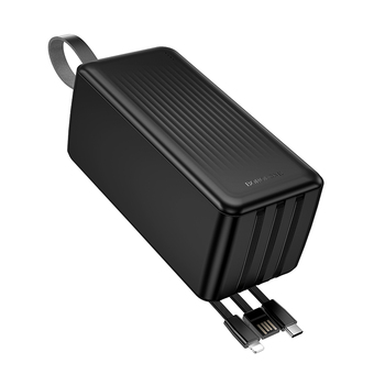Borofone Power Bank 50000mAh BJ79C Clever - USB - z kablami USB, Typ C i Lightning czarny
