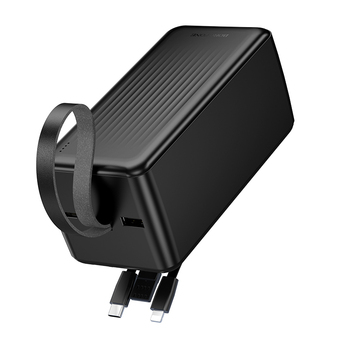Borofone Power Bank 50000mAh BJ79C Clever - USB - z kablami USB, Typ C i Lightning czarny