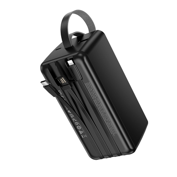 Borofone Power Bank 50000mAh BJ79C Clever - USB - z kablami USB, Typ C i Lightning czarny
